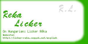 reka licker business card